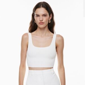 Aritzia Babaton Sculpt Knit Squareneck Cropped Tank